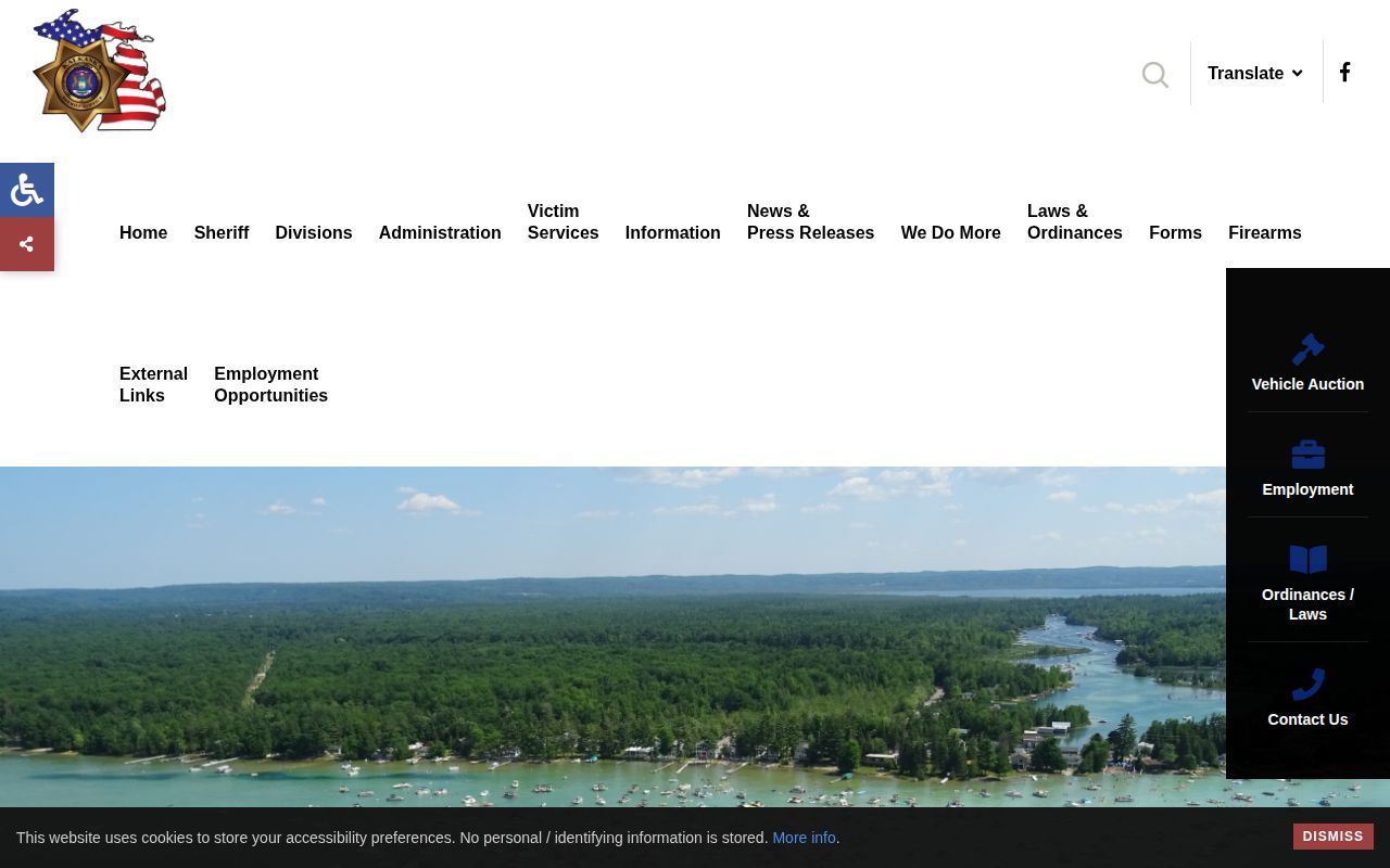 Kalkaska County Sheriff website navigation and public information options